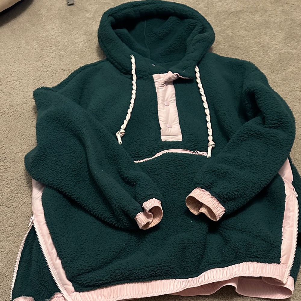 Altar'd State Green and Pink Cowl Sweater